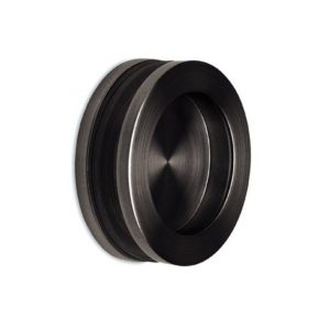 60mm Diameter Black Finish Flush/Recessed Grip for Glass Doors - 50mm Hole Required