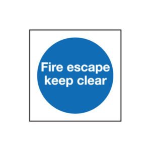 Square Plastic Fire Door Sign - Self Adhesive