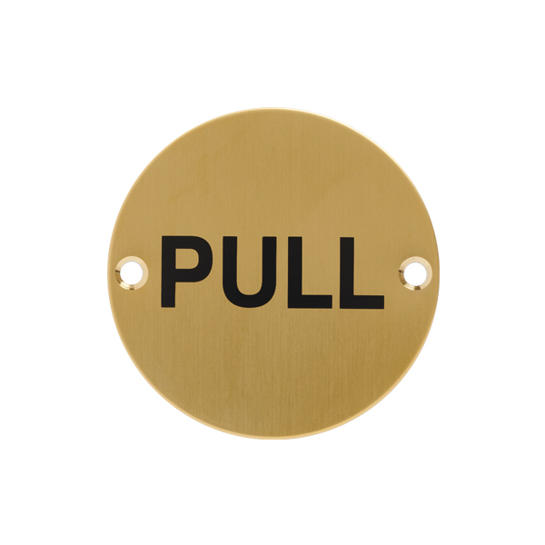 Pictogram Circular Signs - Drilled & Countersunk – Satin Brass