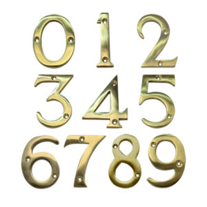 76mm Numeral – Face Fix – Polished Brass