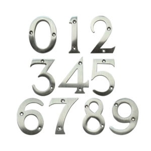 76mm Numeral – Face Fix – Satin Chrome