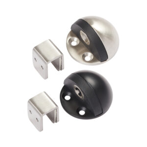 Oval Shielded Door Stop with Magnetic Plate for Glass Doors