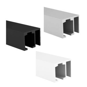 TG sliding door kit track with Side Chanel for Glass Fixed Panel - 4000mm