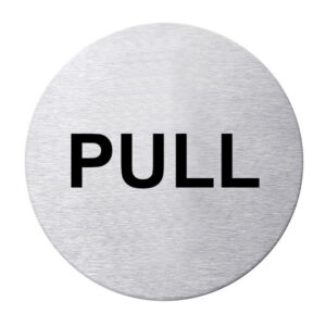 Pictogram Circular Signs – Self Adhesive – Satin Stainless Steel