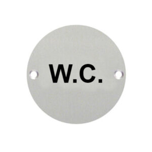 Pictogram Circular Signs – Drilled & Countersunk – Satin Stainless Steel