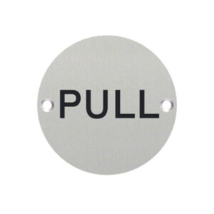 Pictogram Circular Signs – Drilled & Countersunk – Satin Stainless Steel