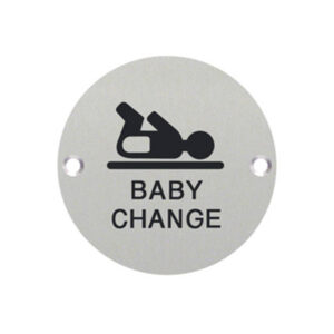 Pictogram Circular Signs – Drilled & Countersunk – Satin Stainless Steel