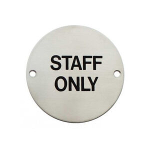 Pictogram Circular Signs – Drilled & Countersunk – Satin Stainless Steel