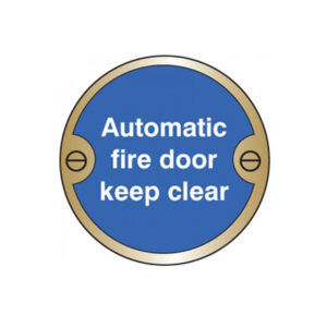 Circular Fire Door Signs – Drilled & Countersunk – Polished Brass