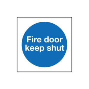 Square Plastic Fire Door Sign - Self Adhesive
