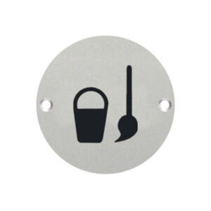 Pictogram Circular Signs – Drilled & Countersunk – Satin Stainless Steel