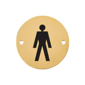 Pictogram Circular Signs - Drilled & Countersunk – Polished Brass