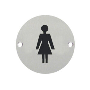 Pictogram Circular Signs – Drilled & Countersunk – Satin Stainless Steel
