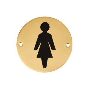Pictogram Circular Signs - Drilled & Countersunk – Polished Brass