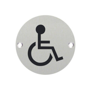 Pictogram Circular Signs – Drilled & Countersunk – Satin Stainless Steel