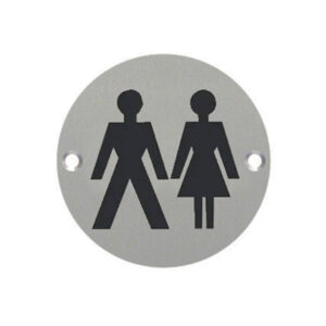 Pictogram Circular Signs – Drilled & Countersunk – Satin Anodised Aluminium