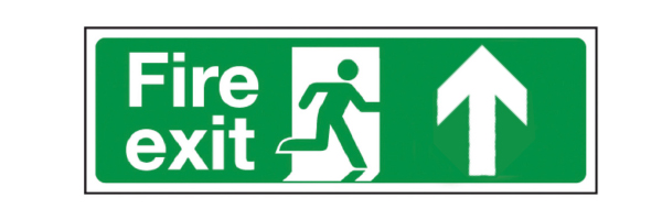 Rigid Plastic Fire Exit Signs with Running Man and Arrow