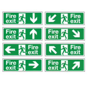 Rigid Plastic Fire Exit Signs with Running Man and Arrow