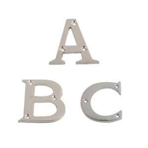 76mm Letters– Face Fix – Polished Chrome