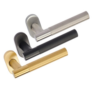 T Bar Knurled Grip Lever Handle Set with Oval Rose