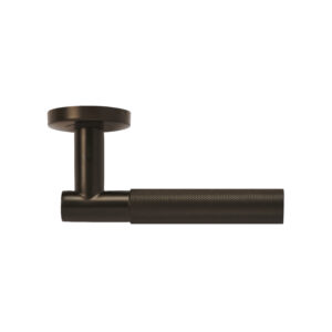 T Bar Knurled Grip Lever Handle Set - Dark Bronze